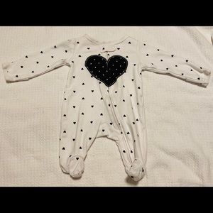 Carter’s newborn heart footie onesie